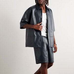 เสื้อหนังแขนยาวครึ่งแขนสำหรับผู้ชายมีสไตล์สำหรับชุดลำลองออกแบบโลโก้ได้ตามต้องการ - Product Image 3