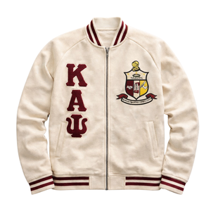 Veste en molleton Kappa Alpha Psi Kream-Varsity, lettres grecques en chenille, vêtements de fraternité classiques - Product Image 3