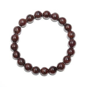 Bracelet de perles de grenat rondes et lisses de 8 mm, 7 pouces, en forme de boule, pour la guérison spirituelle, avec améthyste comme pierre principale, idéal pour un cadeau - Product Image 3