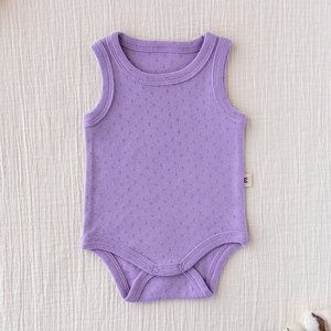 Body sin mangas color lavanda para bebés y niños pequeños, tejido suave teñido liso, ropa unisex para bebés de 21 a 24 meses - Product Image 2