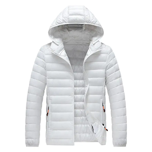 Veste matelassée légère à capuche en velours avec fermeture éclair pour homme, manteau d'hiver chaud, coupe-vent, vêtements d'extérieur isolés, emballage en tambour, logo personnalisé - Product Image 4