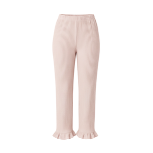 Pantalons larges en tricot côtelé pour femmes, prix de gros, avec ourlet en feuille de laitue, respirants, décontractés, pour se détendre, vente directe d'usine, vêtements - Product Image 1
