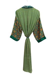 <b>Swim</b> Wear Soft Silk Bathrobe Multi Color <b>Robe</b> Night Wear <b>Robe</b> Indian Vintage Recycled Silk Sari Kimono, - Product Image 4
