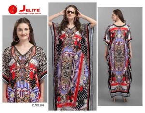 Collection de caftan indien pakistanais les plus vendus pour femmes Crêpe de polyester confortable Design lourd Vêtements de plage Promwear - Product Image 4