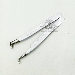 แหนบต่อขนตาขนตาสีขาวพิมพ์ลายขนตารัสเซียและแหนบ90องศาสำหรับการต่อขนตา - Product Image 3