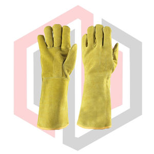 Gants de soudage en cuir et Kevlar, fendus, 11 oz, longueur personnalisable, antistatiques, résistants aux déchirures, respirants, sans silicone, sans poudre - Product Image 1