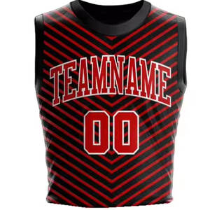 Camiseta de baloncesto juvenil roja personalizada, chaleco deportivo, técnica de sublimación uniforme, acepta personalizaciones de logotipo, jugadores corriendo - Product Image 4