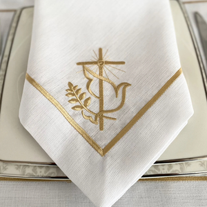 Embroidery Cloth <b>Napkins</b> Dinner <b>Napkins</b> Washable Soft Reusable for Dining Table Wedding <b>Party</b> Family Dinner OEM Made in Vietnam - Product Image 1