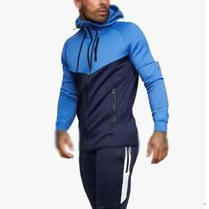 Vêtements de sport d'hiver personnalisés pour hommes, survêtement uni 100% coton, coupe-vent, respirant, ensemble de sport - Product Image 1