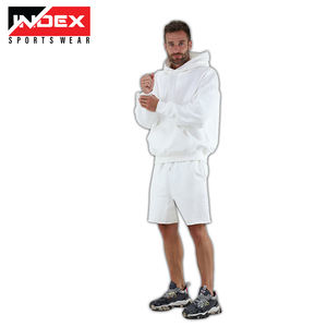 Venta al por mayor de chándal personalizados en blanco Unisex Jogging Wear de dos piezas Sudadera con capucha Pantalones cortos Conjunto de chándal para hombre con logotipos personalizados - Product Image 4