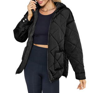 Top dernière qualité mode chaud femmes doudoune noir nouveau Design respirant femmes matelassé doudoune - Product Image 4