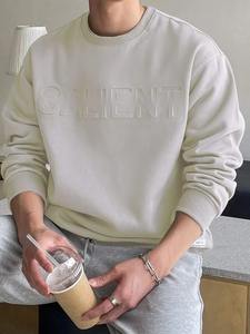 Sweat-shirt pull-over personnalisable pour homme avec logo en relief Style tendance hivernal avec bande élastique - Product Image 6