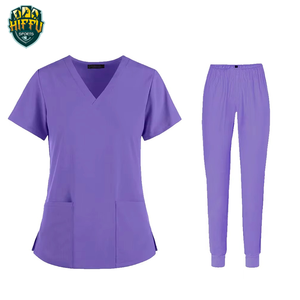 Ensemble de gommage médical unisexe OEM Uniformes d'infirmière en tissu de toile Offre Spéciale combinaisons de gommage d'hôpital pour les médecins et les hôpitaux - Product Image 5