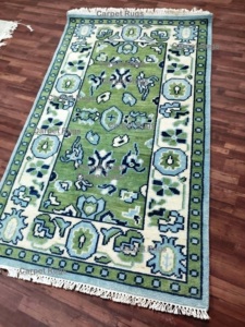 พรมปูพื้นสูงสีเขียวโบราณเทพธิดา oushak อาณาจักรพรมถักมือหรูหราห้องนั่งเล่นชั้นวินเทจพรมสวดมนต์ที่สวยงาม - Product Image 5