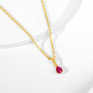 จี้แฟชั่นลูกแพร์สีชมพูทองพร้อมสายโซ่เครื่องประดับหรูหราและมีสไตล์ - Product Image 4