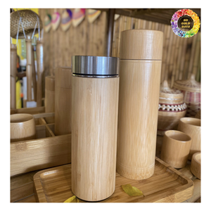 Stainless <b>Bamboo</b> Bottle for Daily Use, Reusable Stainless <b>Bamboo</b> Thermos Bottle, Lightweight Stainless <b>Bamboo</b> Thermos Bottle - Product Image 3