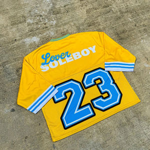 Jersey de fútbol americano de gran tamaño, transpirable, diseño de hombros caídos, conjuntos elegantes - Product Image 5