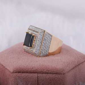 <b>Black</b> Lab Diamond <b>Ring</b> Princess Cut Lab And Diamond <b>Ring</b> <b>Black</b> 14K Gold Engagement Wedding <b>Ring</b> For <b>Men</b> Fathers Day - Product Image 3