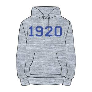 Année de fondation 1920 Zeta Phi Beta gris pull à capuche mélange de coton vêtements de sororité grecque personnalisé brodé Divine Nine HBCU - Product Image 2
