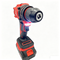 Perceuse à percussion sans fil 21V sans balais avec boîtier ventilé, mandrin en acier sans clé, une batterie, un chargeur 1.3Ah pour le bricolage
