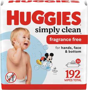 Toallitas Húmedas para Bebé Huggies Simply Clean Sin Perfume, 3 Paquetes con Tapa Abatible (192 Toallitas en Total), Embalaje Puede Variar - Product Image 4