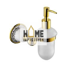 เครื่องจ่ายสบู่โลหะสีทองหรูหราเครื่องจ่ายสบู่ทำด้วยมือสีทองสำหรับอุปกรณ์ห้องน้ำ - Product Image 6