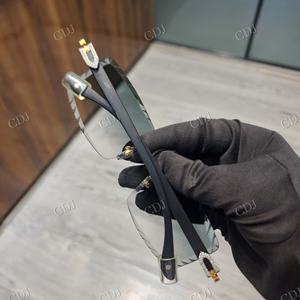 แว่นกันแดดแบบฮิปฮอปสีเขียว ประดับเพชรโมอิสซาไนต์แบบไม่สะท้อนแสง 2 แถว ดีไซน์แบบ Iced  ผลิตในอินเดีย - Product Image 2