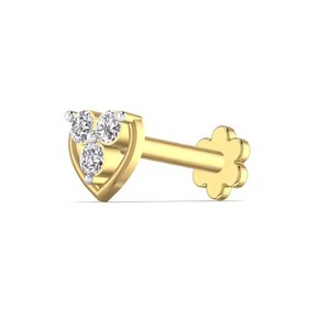 Alfiler de nariz fina de 18 quilates tradicional a moderno para mujer, joyería elegante en oro y diamante para todos los días - Product Image 1