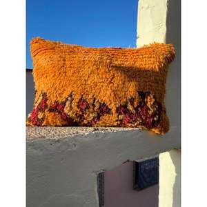 Funda de Almohada Marroquí Hecha a Mano, Funda de Cojín Tradicional Bereber, Cojín Decorativo Boho para Sofá, Almohada Decorativa de Algodón para el Hogar - Product Image 1