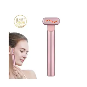 4 in 1 Facial Skincare Tool Red Light Therapy Device EMS Microcurrent Face Massage LED Anti-Aging Eye Face Beauty Wand