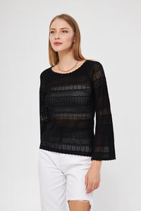 Blusa tejida de rejilla para mujer - Product Image 5