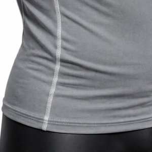 Camiseta de Compresión de Manga Larga Gris para Hombre, para Gimnasio, Entrenamiento Físico, de Alta Calidad, 100% Poliéster, Color Sólido - Product Image 4