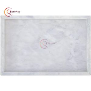 Bandeja de mármol moderna para servir, Decoración de mesa de restaurante y cocina de Color blanco, bandeja para servir frutas y chapada para uso en bodas - Product Image 6