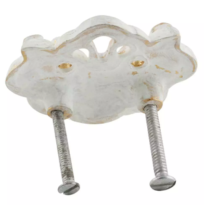 Perilla de armario de cerámica atractiva de latón AK en perilla personalizada con acabado blanco y dorado para muebles de cajón y armario - Product Image 4