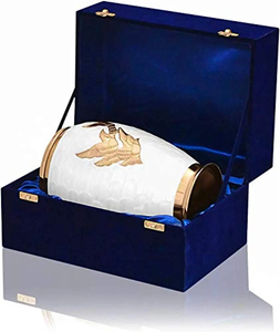 Urna dorada para adultos de estilo americano de lujo al por mayor, nueva caja de terciopelo de cremación de latón de gran tamaño, suministros funerarios dorados para adultos - Product Image 1