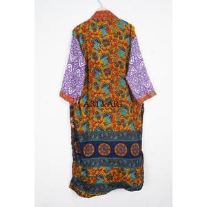 Luxury Elegant Lightweight Women's <b>Silk</b> <b>Kimono</b> Boho Chic Floor-Length Flower Print Robe Soft Spa Resorts Beach Loungewear High - Product Image 5