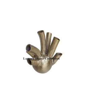 Luxury Heart Shape Metal Decorative Flower <b>Vase</b> <b>Gold</b> Color Polished for Tabletop and Centerpiece Wedding Accessories Supplies - Product Image 2