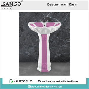 El mejor proveedor del mundo de artículos sanitarios de cerámica de diseño sostenible Lavabo de manos ovalado Lavabo Pedestal Fregadero a precio de descuento - Product Image 2