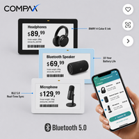 Système de merchandising intelligent COMPAX pour la maison, système ESL, passerelle sans fil intérieure IP65, étiquettes de prix en texte contrôlées par le cloud, magasin d'électronique