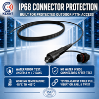 Kabel Drop KEXINT 100m FastConnect Hardened SC/APC, Kabel Serat Optik IP68 G.657.A2 untuk Jaringan Akses FTTH