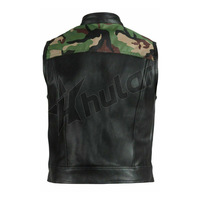 Veste en cuir de moto camouflage en denim marron pour homme, vêtement de club personnalisé, qualité supérieure pour les passionnés de course