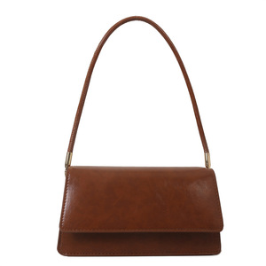 Bolso de mano de piel sintética con cierre de cremallera de color sólido clásico vintage, bolso de hombro, bolsos de mujer al por mayor - Product Image 1