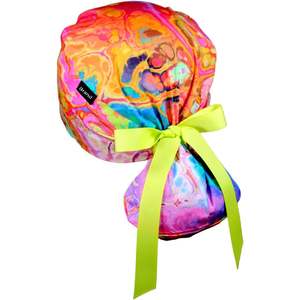 Gorros médicos de alta demanda, cierre de botón de Cinta ajustable Floral con estampado personalizado, OEM diseño personalizado, gorros de fregado para clínica de Hospital - Product Image 4