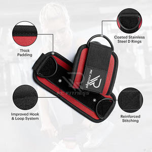 Sangles de cheville réglables légères en néoprène et cuir avec double anneau en D pour machines à câbles, entraînement de musculation en salle de sport - Product Image 3