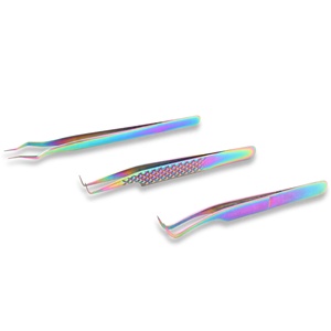 Nouvelle pince à cils professionnelle personnalisée avec logo, pour volume russe, à poignée diamantée et pointe en fibre, pour usage esthétique, pince d'isolation - Product Image 3