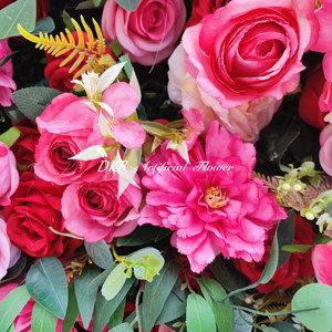 Promise coloré 3d fleur mur toile de fond mur extérieur décorations florales luxe soie fleur mur toile de fond - Product Image 5