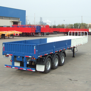 Semirremolque de Plataforma Plana de 40 pies y 3 Ejes Directo de Fábrica, Remolque de Plataforma con Paredes Laterales para Transporte Eficiente de Carga y Utilidades - Product Image 3
