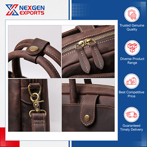 Venta Exclusiva de Maletín Rígido para Portátil de Cuero Genuino de Calidad Estándar con Cierre de Cremallera, Opción de Logotipo Personalizado y Pedidos al por Mayor - Product Image 6