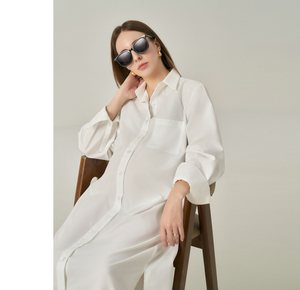 Vestido Maxi de Maternidad para Mujer, Corte Holgado, 100% Algodón, Transpirable, Ligero, Tejido Ecológico, Verano, Casual, Cuello en V, Sin Varillas - Product Image 2