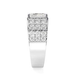 Anillo de Diamante Ecológico de Corte Radiante de 2.00 CT para Hombre con Detalles Decorativos - Product Image 2